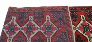 Vintage Red Floral 3X13 Bidjar Sanneh Persian Runner Rug