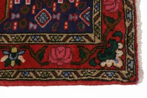 Vintage Red Floral 3X13 Bidjar Sanneh Persian Runner Rug