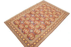Semi Antique Allover Floral 4X6 Tabriz Persian Rug