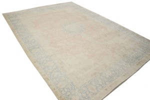 Antique Muted Distressed Floral 10X13 Kerman Persian Rug