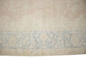 Antique Muted Distressed Floral 10X13 Kerman Persian Rug