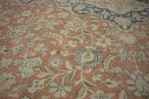 Distressed Antique Floral Classic Orange 10X13 Kerman Persian Rug