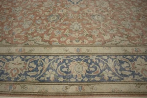 Distressed Antique Floral Classic Orange 10X13 Kerman Persian Rug
