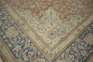 Distressed Antique Floral Classic Orange 10X13 Kerman Persian Rug