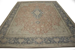 Distressed Antique Floral Classic Orange 10X13 Kerman Persian Rug