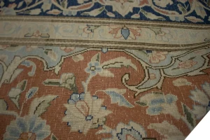 Distressed Antique Floral Classic Orange 10X13 Kerman Persian Rug