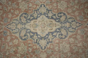 Distressed Antique Floral Classic Orange 10X13 Kerman Persian Rug