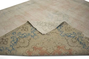 Antique Muted Distressed Traditional 10X13 Kerman Persian Rug