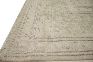 Muted Cream/Beige Antique Traditional 9'5X12'2 Kerman Persian Rug