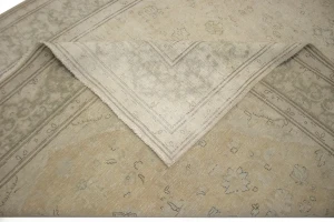 Muted Cream/Beige Antique Traditional 9'5X12'2 Kerman Persian Rug