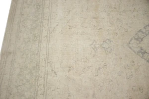 Muted Cream/Beige Antique Traditional 9'5X12'2 Kerman Persian Rug