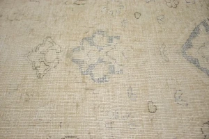 Muted Cream/Beige Antique Traditional 9'5X12'2 Kerman Persian Rug