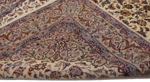 Vintage Cream Traditional 9X12 Isfahan Persian Rug