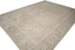 Antique Muted Traditional Floral 10X13 Kerman Persian Rug