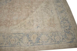 Antique Muted Traditional Floral 10X13 Kerman Persian Rug