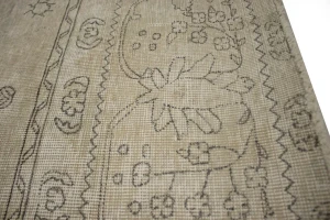 Muted Beige Antique Traditional 9'5X12'5 Tabriz Persian Rug