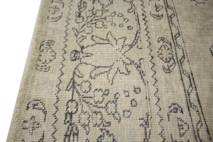 Muted Beige Antique Traditional 9'5X12'5 Tabriz Persian Rug