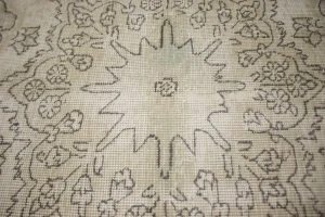 Muted Beige Antique Traditional 9'5X12'5 Tabriz Persian Rug