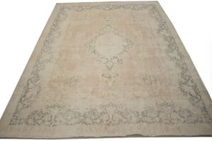 Distressed Antique Traditional Floral 10X13 Kerman Persian Rug