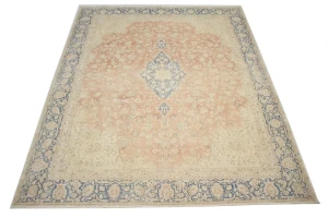 Antique Muted Distressed Floral 9'6X11'9 Kerman Persian Rug
