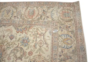 Antique Muted Floral Traditional 9X13 Tabriz Persian Rug
