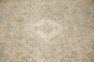 Distressed Muted Antique Traditional 10X13 Tabriz Persian Rug