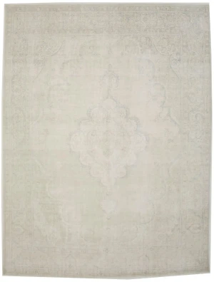Muted Beige Distressed Traditional Antique 10X13 Tabriz Persian original Rug
