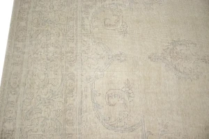 Muted Beige Distressed Traditional Antique 10X13 Tabriz Persian original Rug