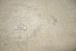 Muted Beige Distressed Traditional Antique 10X13 Tabriz Persian original Rug