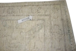 Muted Beige Distressed Traditional Antique 10X13 Tabriz Persian original Rug