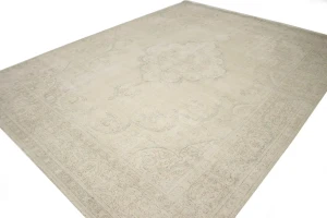 Muted Beige Distressed Traditional Antique 10X13 Tabriz Persian original Rug