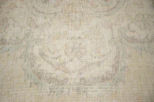 Muted Beige Distressed Traditional Antique 10X13 Tabriz Persian original Rug