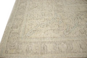 Muted Beige Distressed Traditional Antique 10X13 Tabriz Persian original Rug