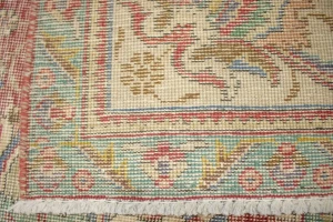 Antique Muted Distressed Floral 9'7X12'6 Tabriz Persian Rug