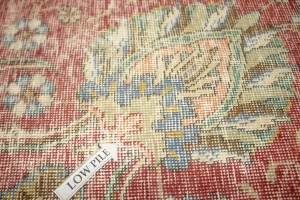 Antique Muted Distressed Floral 9'7X12'6 Tabriz Persian Rug