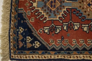 Rusty Red Vintage Tribal 1'8X2'7 Floral Yalameh Persian Rug