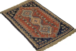 Rusty Red Vintage Tribal 1'8X2'7 Floral Yalameh Persian Rug