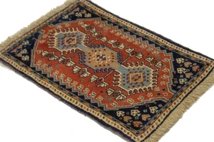 Rusty Red Vintage Tribal 1'8X2'7 Floral Yalameh Persian Rug