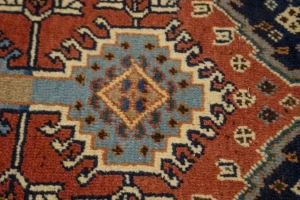 Rusty Red Vintage Tribal 1'8X2'7 Floral Yalameh Persian Rug