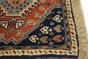 Rusty Red Vintage Tribal 1'8X2'7 Floral Yalameh Persian Rug