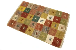 Multicolored Tribal Checkered 2X3 Gabbeh Persian Rug