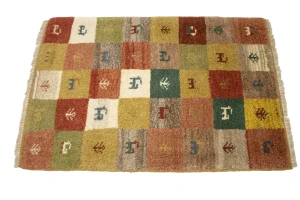 Multicolored Tribal Checkered 2X3 Gabbeh Persian Rug