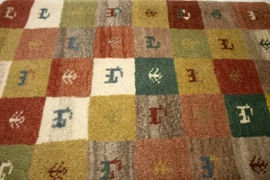 Multicolored Tribal Checkered 2X3 Gabbeh Persian Rug