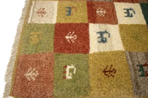 Multicolored Tribal Checkered 2X3 Gabbeh Persian Rug
