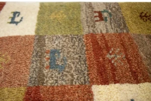 Multicolored Tribal Checkered 2X3 Gabbeh Persian Rug