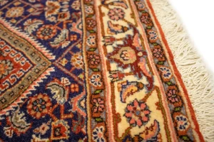Vintage Rust Orange Floral 4X5 Bidjar Persian Rug