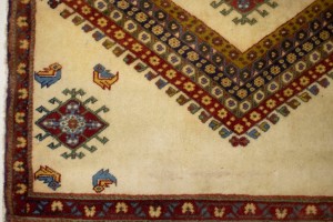 Vintage Beige Tribal 2X2 Abadeh Persian Rug