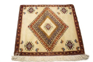 Vintage Beige Tribal 2X2 Abadeh Persian Rug