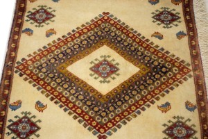 Vintage Beige Tribal 2X2 Abadeh Persian Rug