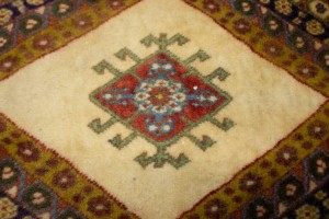 Vintage Beige Tribal 2X2 Abadeh Persian Rug